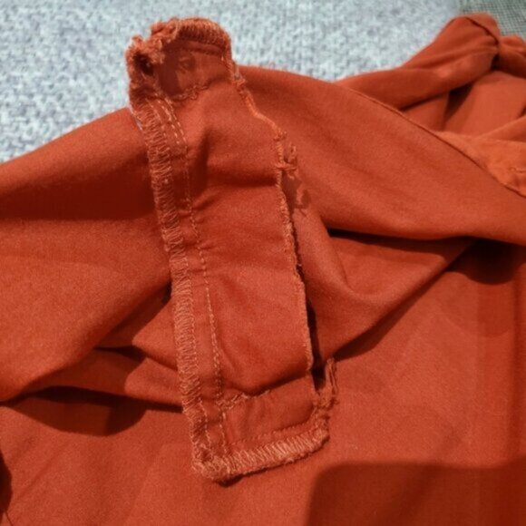 Banana Republic Red Orange Cuffed Button Down Vintage Inspired Dress - Picture 13 of 16